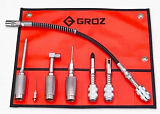 Groz Многоцелевой набор адаптеров для смазки к ручным шприцам GAK/7 GR44950